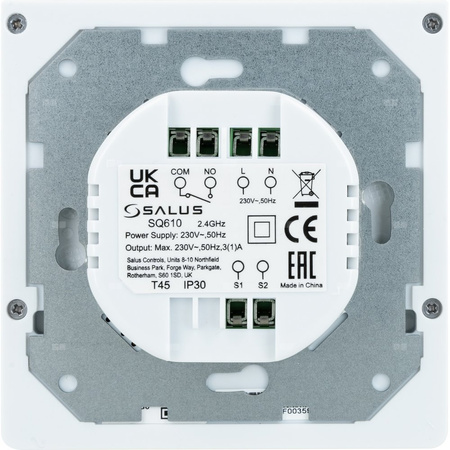 Temostat pokojowy dwużyłowe SALUS WQ610, kolor biały 230 V z wyświetlaczem