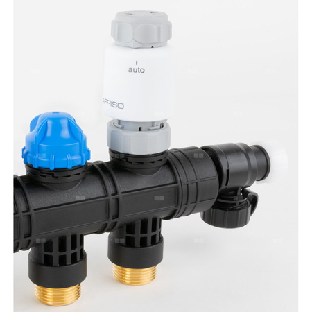 Siłownik termoelektryczny TSA-02 FO, nakrętka M30 x 1,5 mm, 230 V AC, NC, funkcja sterowania ręcznego