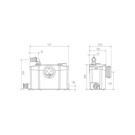 SANIPRO SILENCE - Rozdrabniacz (WC, umywalka, prysznic, bidet)