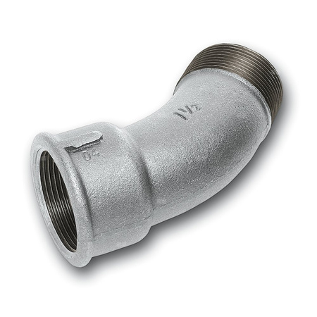 Łuk 45' SANHA 40#, żeliwo (cynk/nikiel) (ocynk), 2'' (GW x GZ)