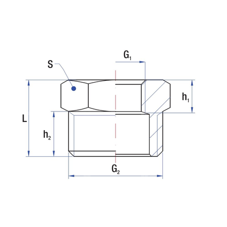 Złącze redukcja RUMET mosiądz 2'' x 1 1/4'' (GZ x GW), 32 mm
