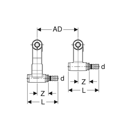 Śrubunki przyłączeniowe Geberit do Eurokonus