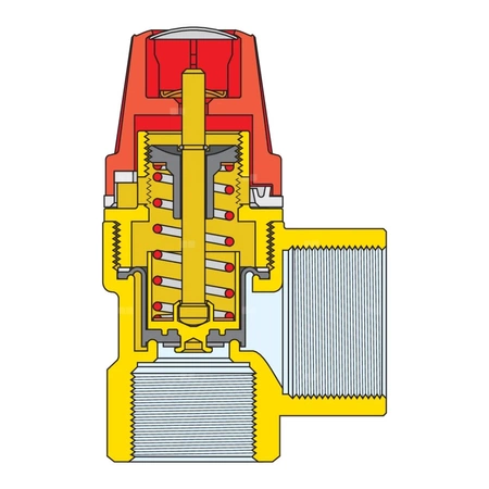 Zawór bezpieczeństwa. Przyłącza z gwintem wewnętrznym, 3/4" x 1" 3 bar