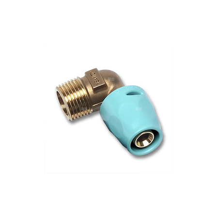 Kolano 90' SANHA 3fit Push dwuczęściowy, miedź, 20 mm x 1/2'' (ww x GZ)