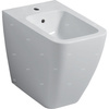 Bidet stojący Geberit iCon Square, przylegający do ściany, ukryte mocowania: T=56cm, Przelew=Widoczny, Biały