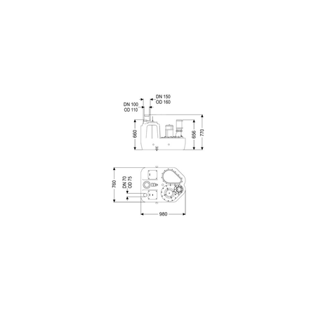 Przepompownia Aqualift F XL Mono, 1400W-S3, 230V, 200L, bez zasuwy odcinającej