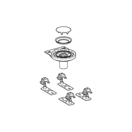 Pokrywa płytki zaworu, do zestawu odpływowego do brodzików Geberit d90 Setaplano