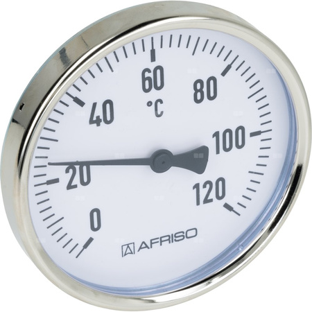 Termometr bimetaliczny AFRISO BiTh fi 100 mm 0…120'C tuleja 63 mm połączenie ax