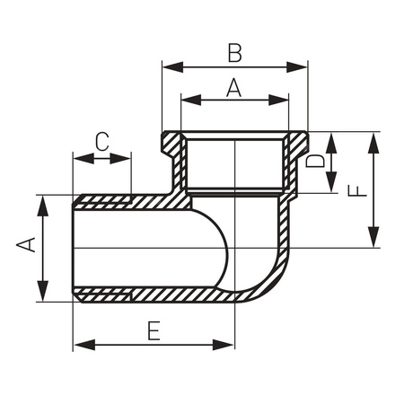 Kolano 90' FERRO, mosiądz (chrom), 3/4'' (GW x GZ)