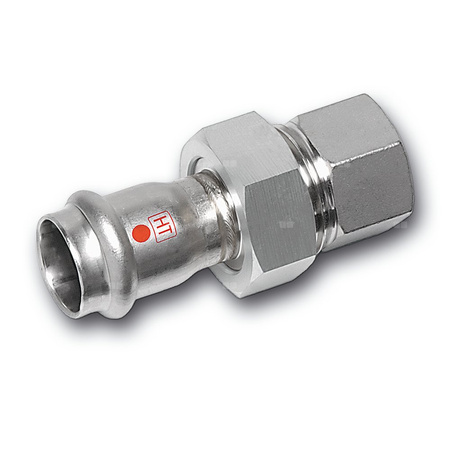 Śrubunek SANHA NiroTherm Industry trzyczęściowy, stal nierdzewna, 15 mm x 1/2'' (zw x GW)