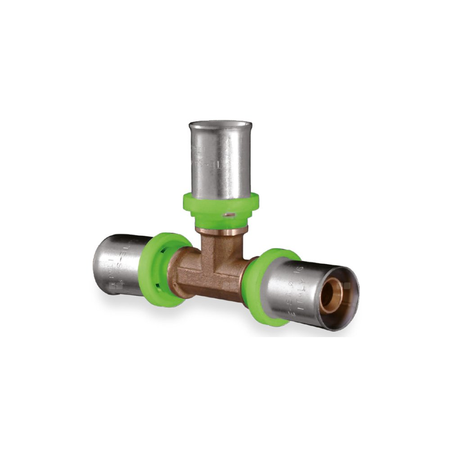 Trójnik QIK Zaprasowywany II mosiądz 40 mm (złącze zaprasowywane)