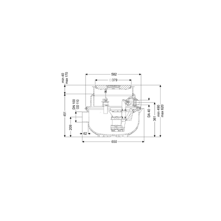 Przepompownia Aqualift S Compact Tronic GTF500 odporna chemicznie do zabudowy z czarną pokrywą