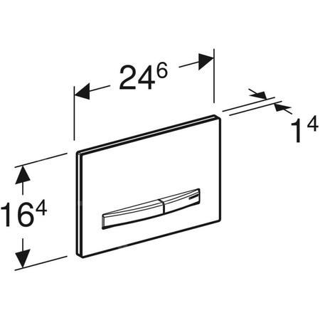 Przycisk uruchamiający Geberit Sigma50, przedni, amerykański orzech włoski, przyciski: czarny chrom, prostokątny