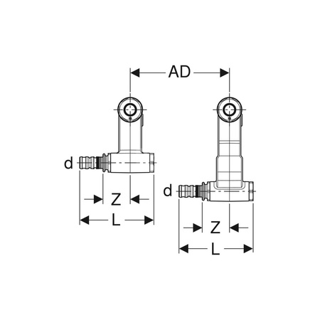 Śrubunki przyłączeniowe Geberit do Eurokonus