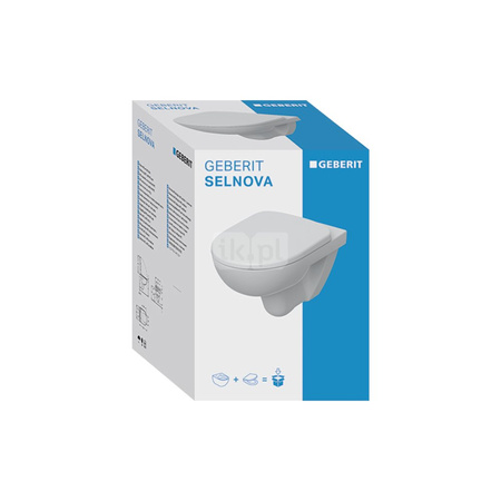 Geberit Selnova Deska sedesowa, mocowanie od góry, wolne opadanie, zawiasy metalowe, z wypinanymi zawiasami, zachodząca pokrywa deski sedesowej