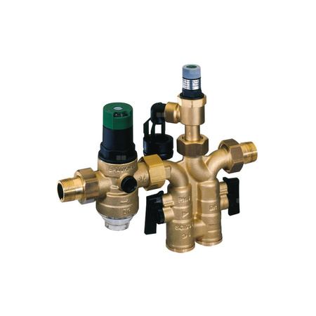 Zespół bezpieczeństwa, 1/2", gw. zewnętrzny, 8 bar, z reg. ciśnienia