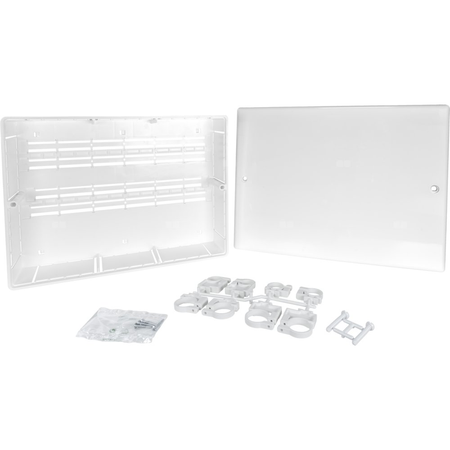 Plastikowa szafka do rozdzielacza wody użytkowej ADM, 6 punktów poboru, 310 X 430 X 88 mm