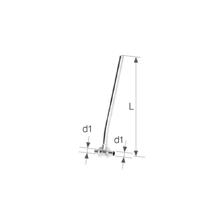 Trójnik mosiężny z rurą Cu fi15 Push - 12x2.0 L = 750 mm