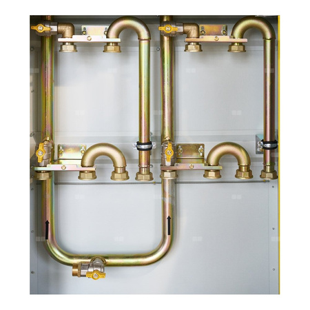 Punkt redukcyjno-pomiarowy na 3-4 gazomierzy G4/G6, w pionie, w skrzynce metalowej - popielaty