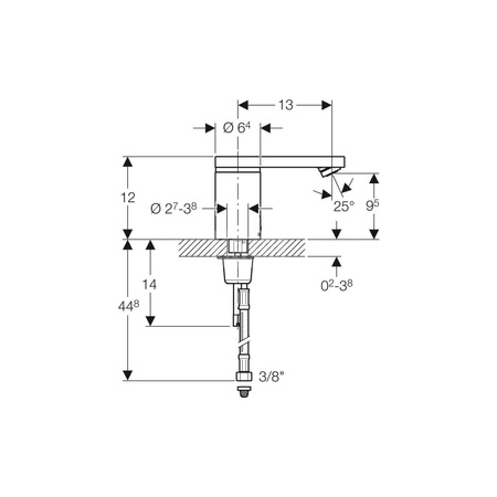 Korpus baterii Geberit bez okrągłego otworu, do baterii umywalkowej typ 186: Chrom błyszczący