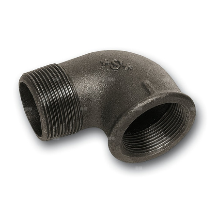 Kolano 90' SANHA 92#, żeliwo (czarny), 3'' (GW x GZ)