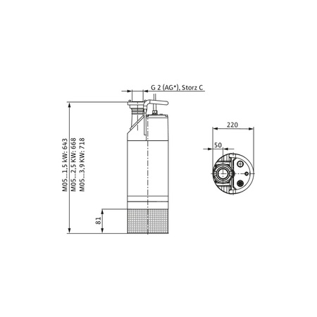 Pompa zanurzeniowa do ścieków WILO Padus PRO M05/T015-540 aluminium 3 x 400 V, moc 1.81 W 50 Hz