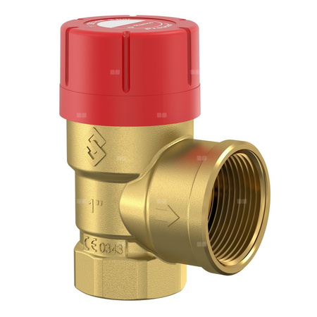Zawór przelewowy kątowy (90') FLAMCO MEIBES Prescor mosiądz PN 16, 5 bar GW cylindryczny bspt-rp 1'' x 1 1/4''