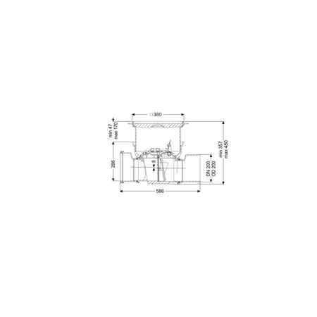 Zawór zwrotny (zasuwa burzowa) Staufix DN 200 z 1 klapką z tworzywa z pokrywa pod płytki