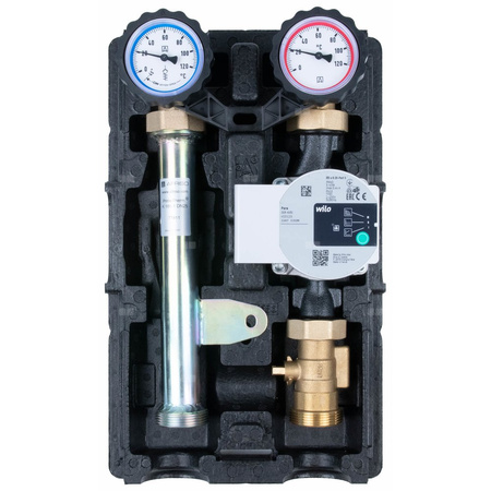 Grupa pompowa AFRISO PrimoTherm K 180-1 DN 25 WP GZ x GW 1 1/2'' x 1'', z izolacją, z pompą obiegową Wilo Para SC 25/6