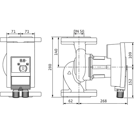 Pompa obiegowa WILO Yonos MAXO-Z 50/0,5-9 PN6/10 1 x 230 V 50/60 Hz, PN 6/10bar