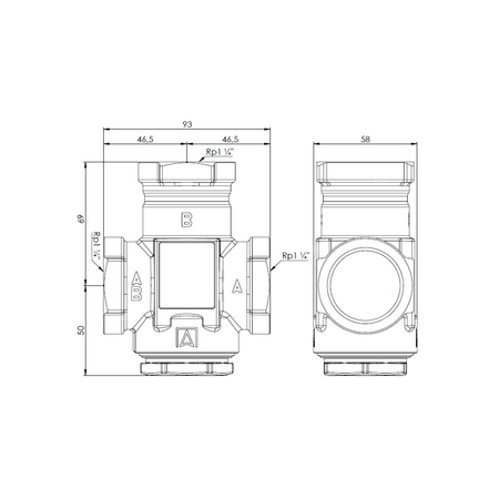 Zawór bezpieczeństwa AFRISO ATV 555 mosiądz GW x GW 1 1/4''