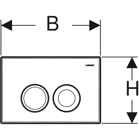 Przycisk uruchamiający Geberit Delta25, przedni, chrom-mat, okrągły