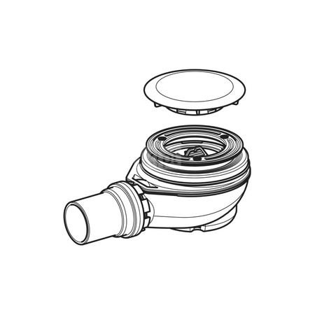 Pokrywa odpływu Geberit d90, do syfonu brodzikowego, wysokość zasyfonowania 30/50 mm, czarny mat