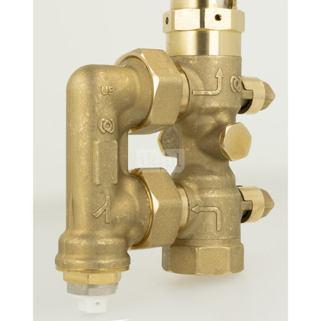 Zespół armatury serwisowej AHS 500 do pomp ciepła, z filtrem siatkowym, z przepływomierzem 5÷42 l/min, przyłącza GW G1''