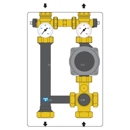 Grupa pompowa z termostatycznym zaworem mieszającym O1" GW 40 st. /70 st. ALPHA2 L 25-60