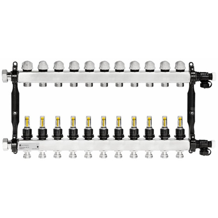 Rozdzielacz do ogrzewania podłogowego AFRISO ProCalida VA 1C 11-obieg. stal nierdzewna GZ 1'' x euroconus 3/4''