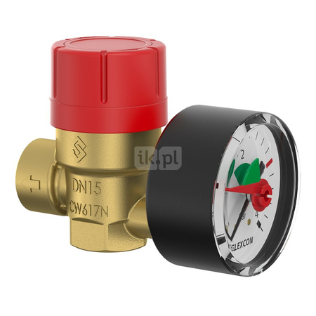 Zawór przelewowy kątowy (90') FLAMCO MEIBES Prescomano mosiądz PN 16 GW gazowy walcowy 1/2''