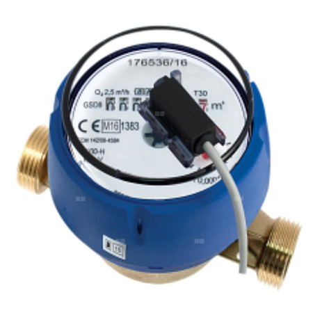 Wodomierz jednostrumieniowy suchobieżny z nadajnikiem impulsów REED SIMPLE, typu GSD8-R DN 20 Q3=4,0 m3/h R100/50, Tmax: 30st.C, L=130 mm