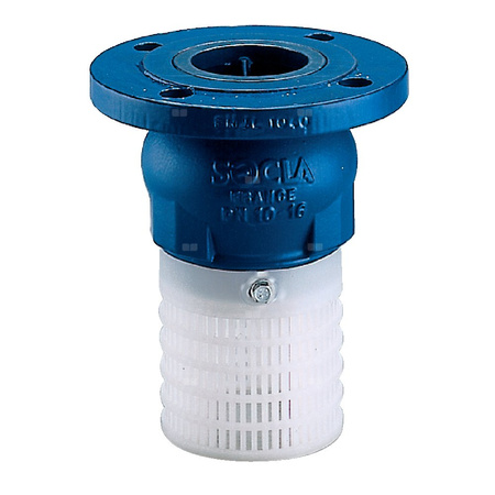 Kosz ssawny kołnierzowy, polipropylen, zamknięcie grzybkowe wspomagane sprężyną, typ 302P, DN 65, PN16