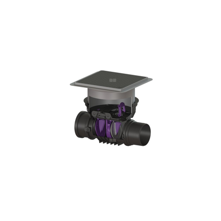 Zawór zwrotny (zasuwa burzowa) Staufix DN 150 z pokrywą czarną z 1 klapą z tworzywa i 1 klapą ze stali nierdzewnej