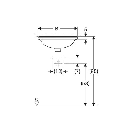 Elementy mocujące Geberit do umywalki podblatowej