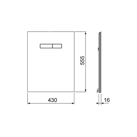 TECElux - górne obudowy szklane z ręcznym mechanizmem uruchamiającym TECElux szkło czarne, przyciski chrom połysk