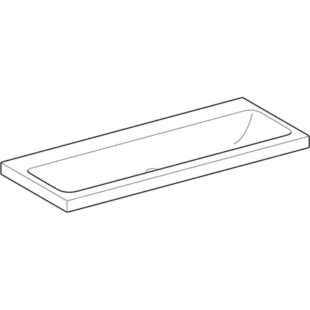 Umywalka GEBERIT iCon Light 2-stanowiskowa prostokątna, biała, 1200mm, bez otworu na baterię, bez odpływu przelewowego, półka od ściany