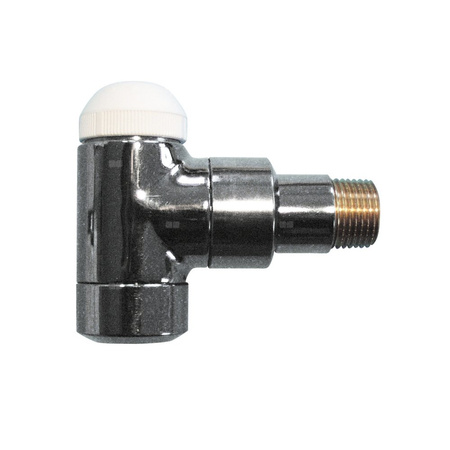 Zawór grzejnikowy termostatyczny HERZ TS-90 DE LUXE kątowy, połączenie 1/2'' (malowany) biały