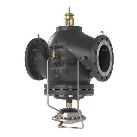 Zawór regulacyjny DANFOSS Żeliwo PN 16, pol. Kołnierz DN 200, natężenie przepływu 190 … 76m3/h od -10'C do 120'C, niezależny od ciśnienia