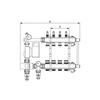 Rozdzielacz do ogrzewania podłogowego TECE floor 3-obieg. mosiądz 1'' x eurocono 3/4'' + przepływomierz + pompa