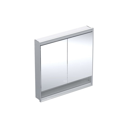 Szafka z lustrem Geberit ONE z wnęką i ComfortLight, z dwoma drzwiami, montaż podtynkowy, wysokość 90 cm: B=90cm, Aluminium anodyzowane