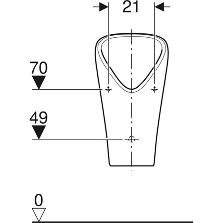 Pisuar Geberit Narva, bezwodny, odpływ do tyłu lub w dół