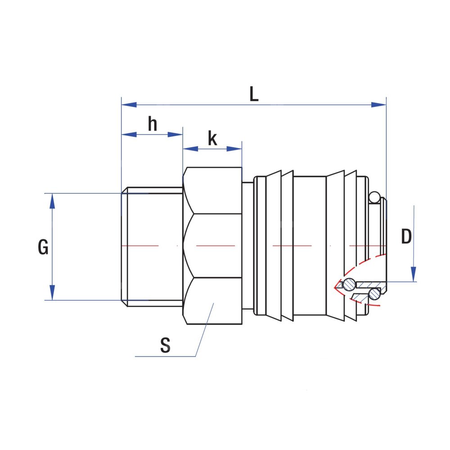 Złącze dwójnik proste RUMET szybkozłącze - zatrzask Mosiądz 1/4''