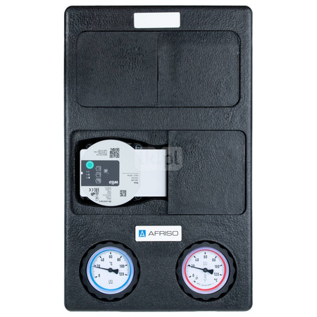Grupa pompowa AFRISO PrimoTherm K 180-3 DN 25 GW 1'' x 1'', z zaworem mieszającym, z zaworem termostatycznym, z izolacją, z pompą obiegową Wilo Para SC 25/6